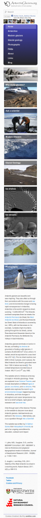 AntarcticGlaciers.org Mobile screenshot